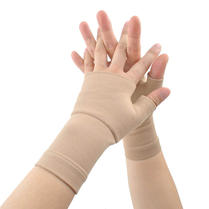 Cotton Warmer Gloves Thumbhole Fingerless 