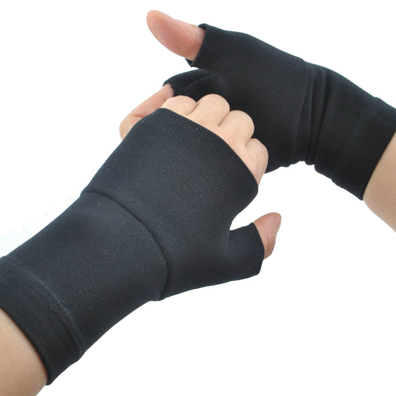  Black Thumbhole Stretchy Gloves 