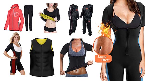 Many different styles of sauna suit.