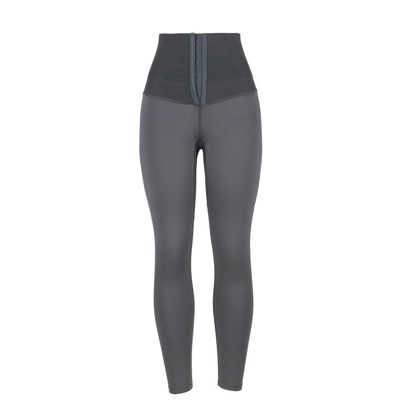 The front of gray body shaper pants