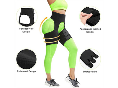 What is the role of the neoprene thigh shaper?