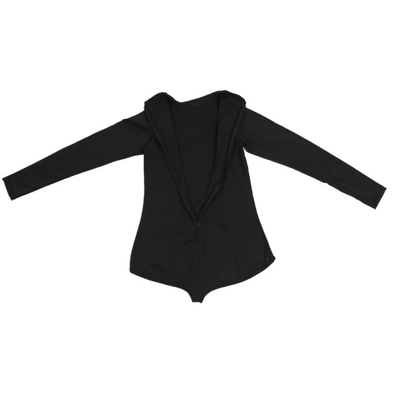 Black Low Collar Milk Fabric Long Sleeve Bodysuit 9