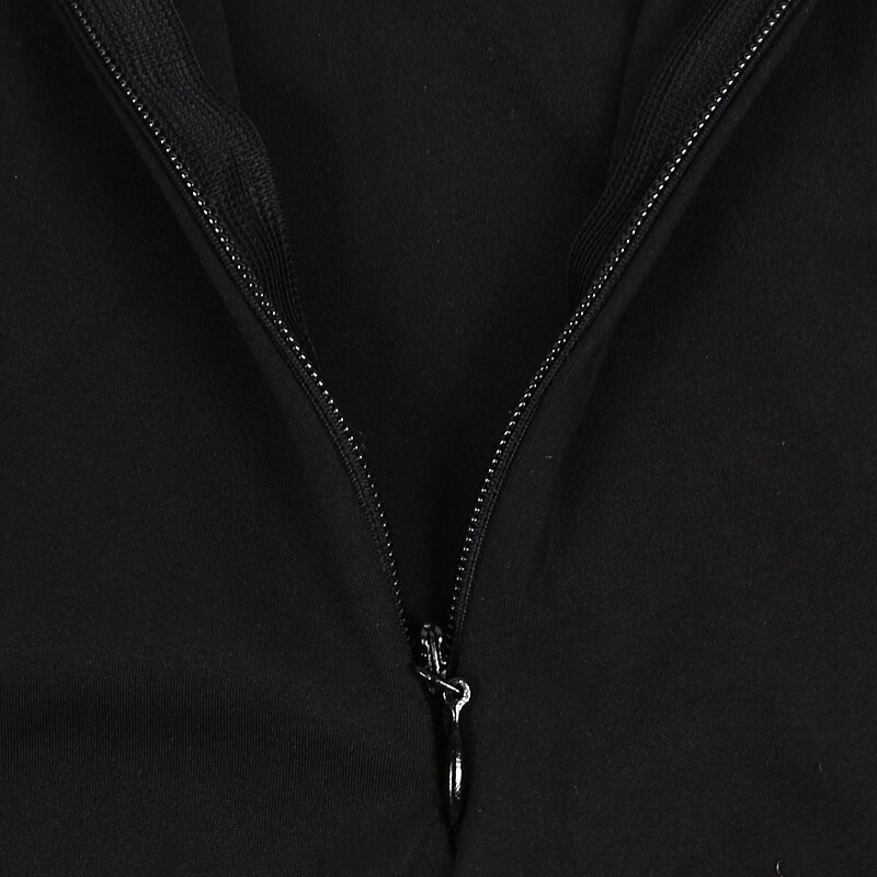 Black Low Collar Milk Fabric Long Sleeve Bodysuit detail
