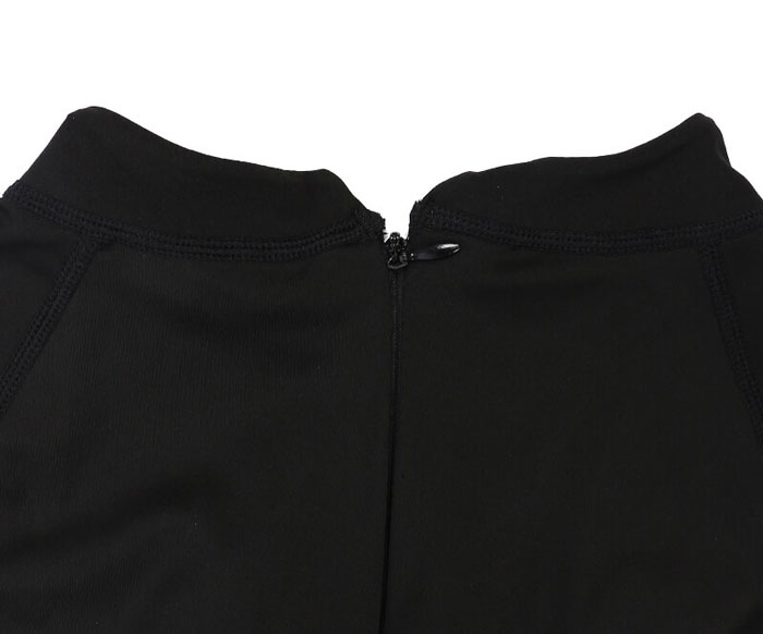 Black Low Collar Milk Fabric Long Sleeve Bodysuit 
