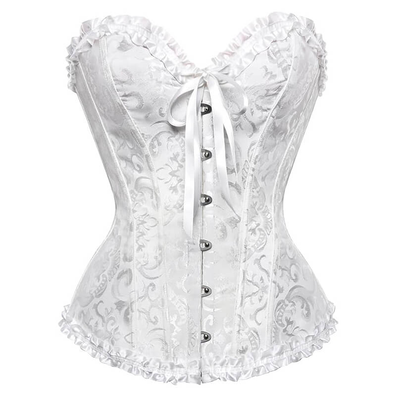 Wholesale Lace Up Boned Overbust Corset Bustier – MH1035
