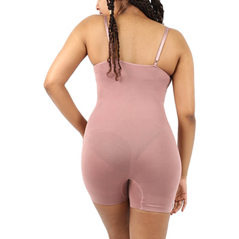 prink seamless full body shapewear by a model back view