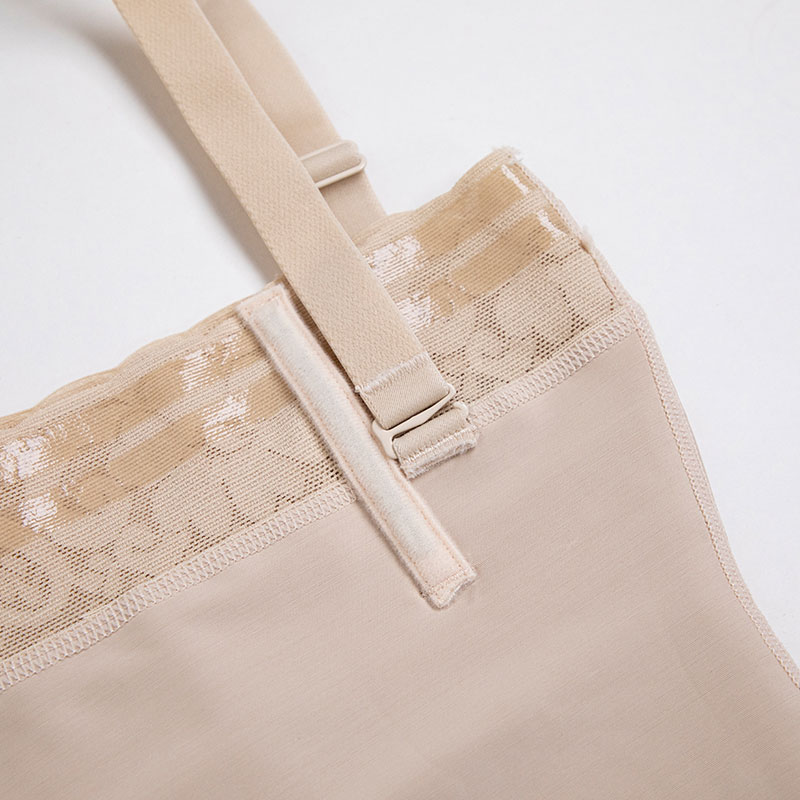 beige sculpt lace fajas colombianas shapewear by suspenders detail
