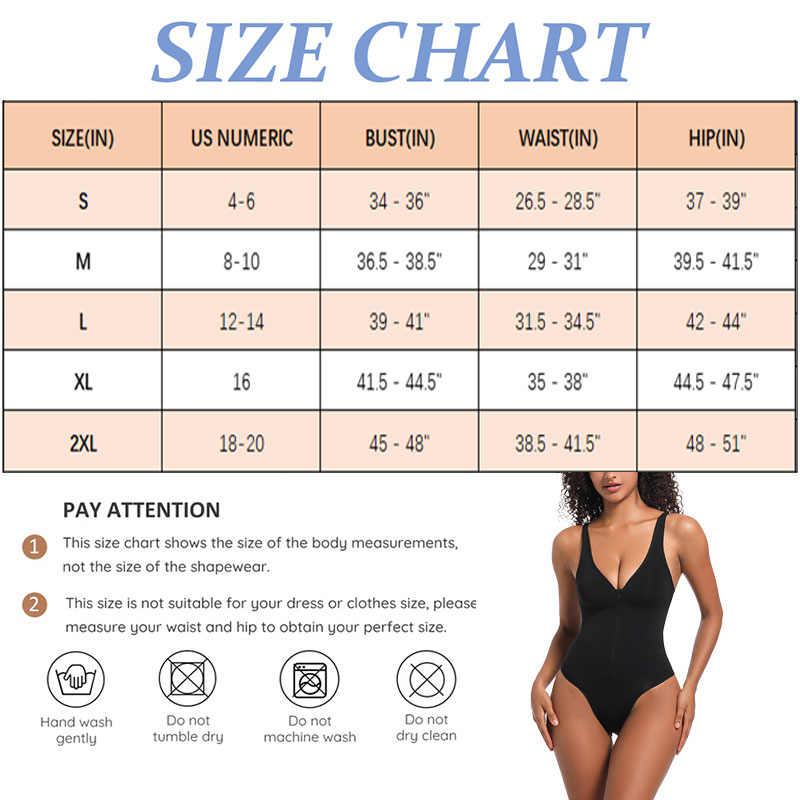 zip up bodysuit brief bodysuit by size detail