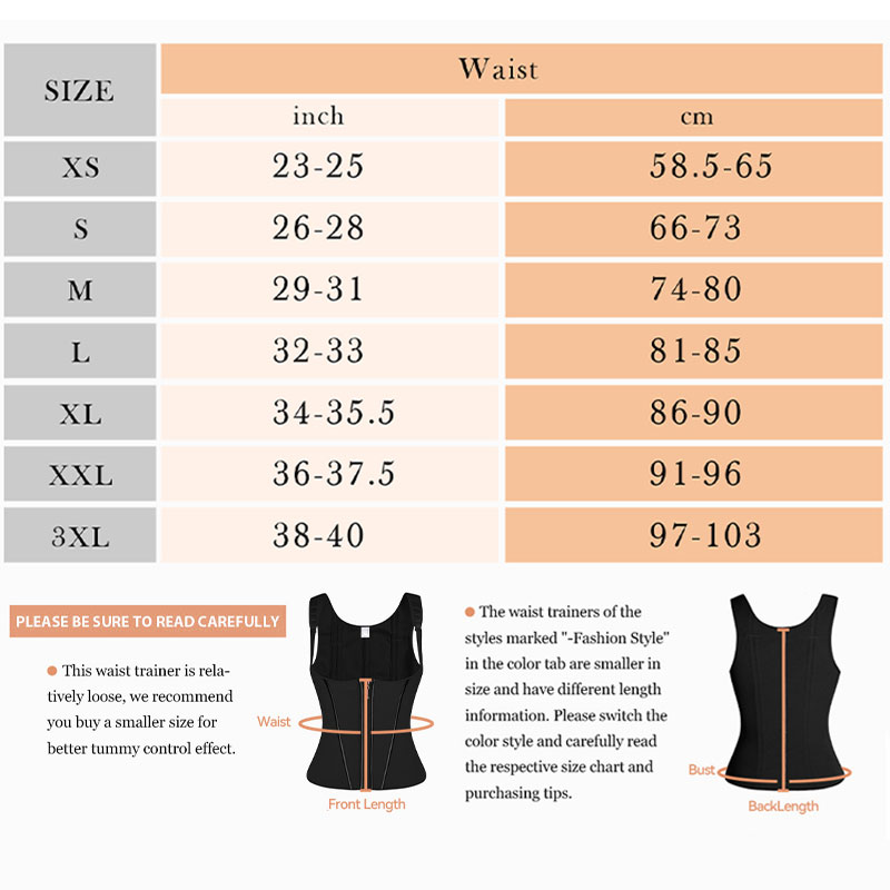 sculpt hourglass vest waist trainer shoulder strap back by size