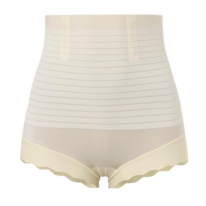 nude high waist tummy control shapewear panties by back view