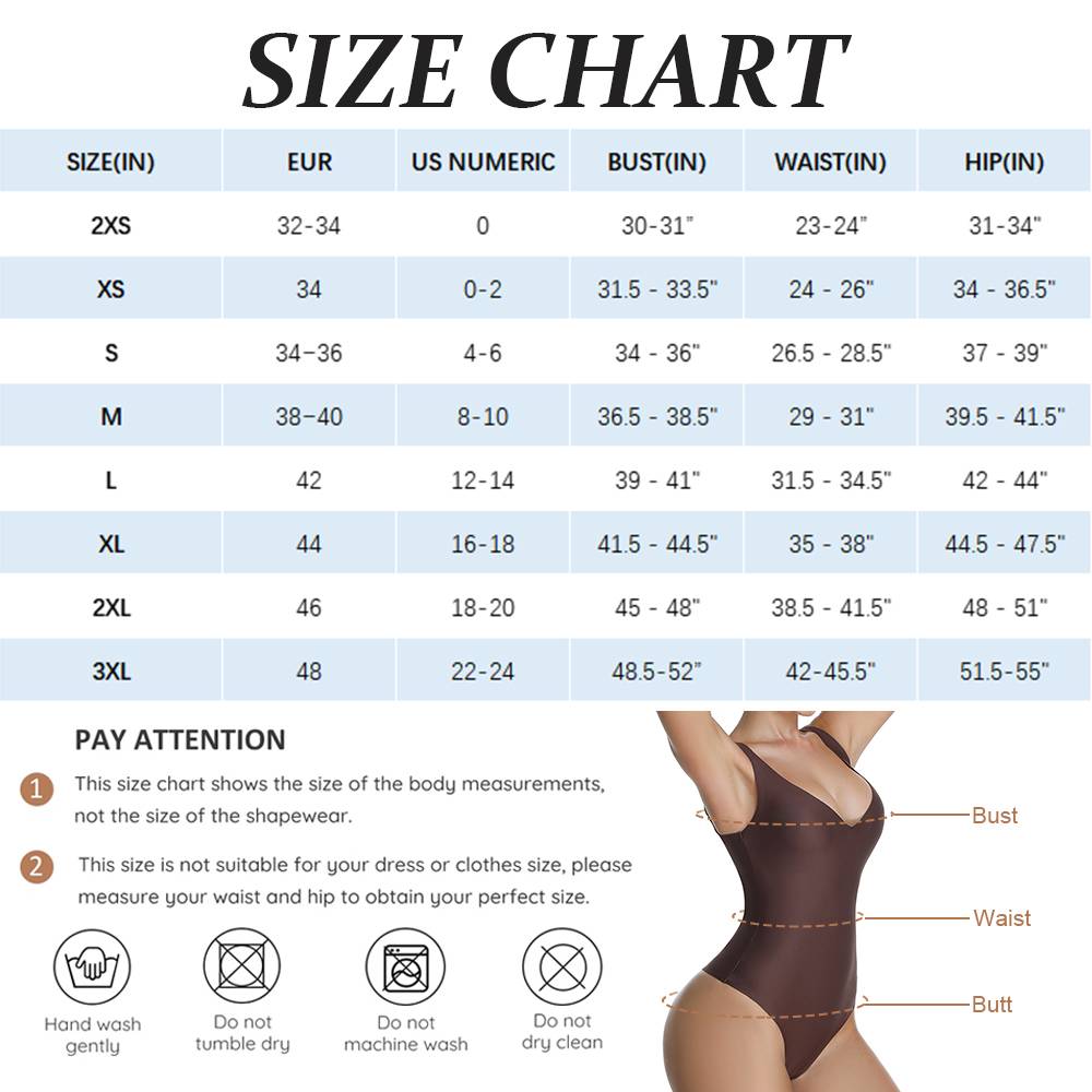 seamless scuplt plumge thong shapewear by size detail