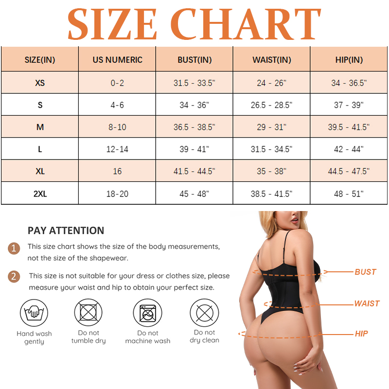 Corset Bodysuit Thong Butt Cami Body Shaper by size