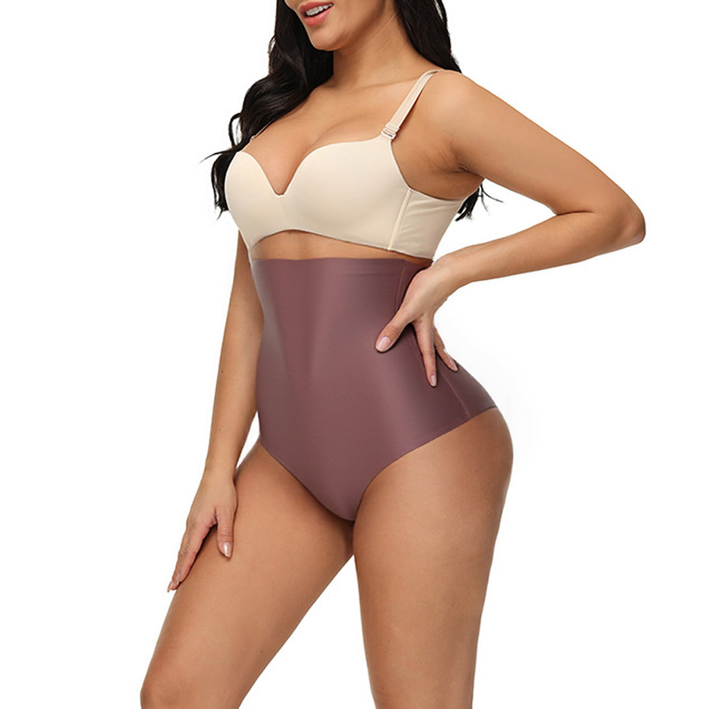 clay sculpt tummy control high-waist brief  by model side view