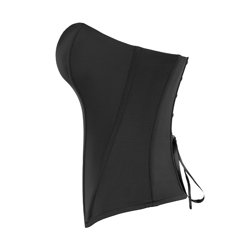 Mesh Fold Sleeveless Crop Tops by side view