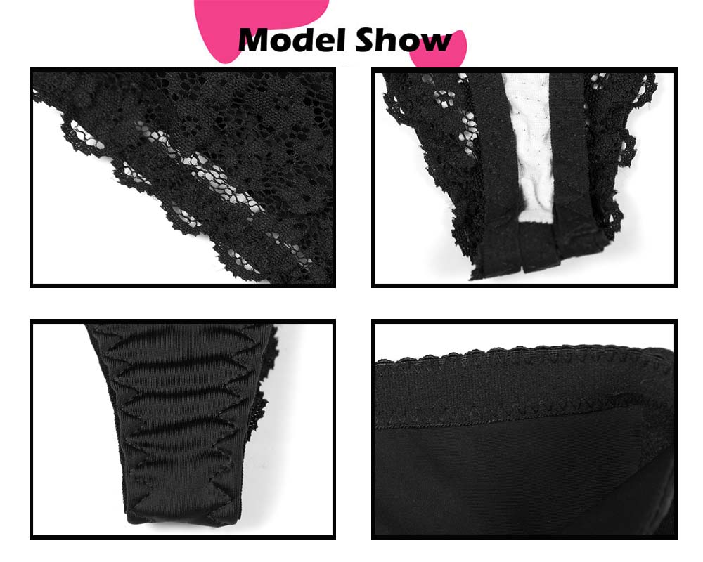 Women Sexy Slimming Body Butt Lifter High Waist Lace Thongs model show