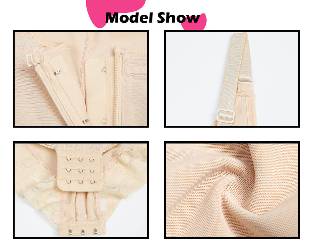 Lace Plus Size Open Bust Slimming Bodysuit model show