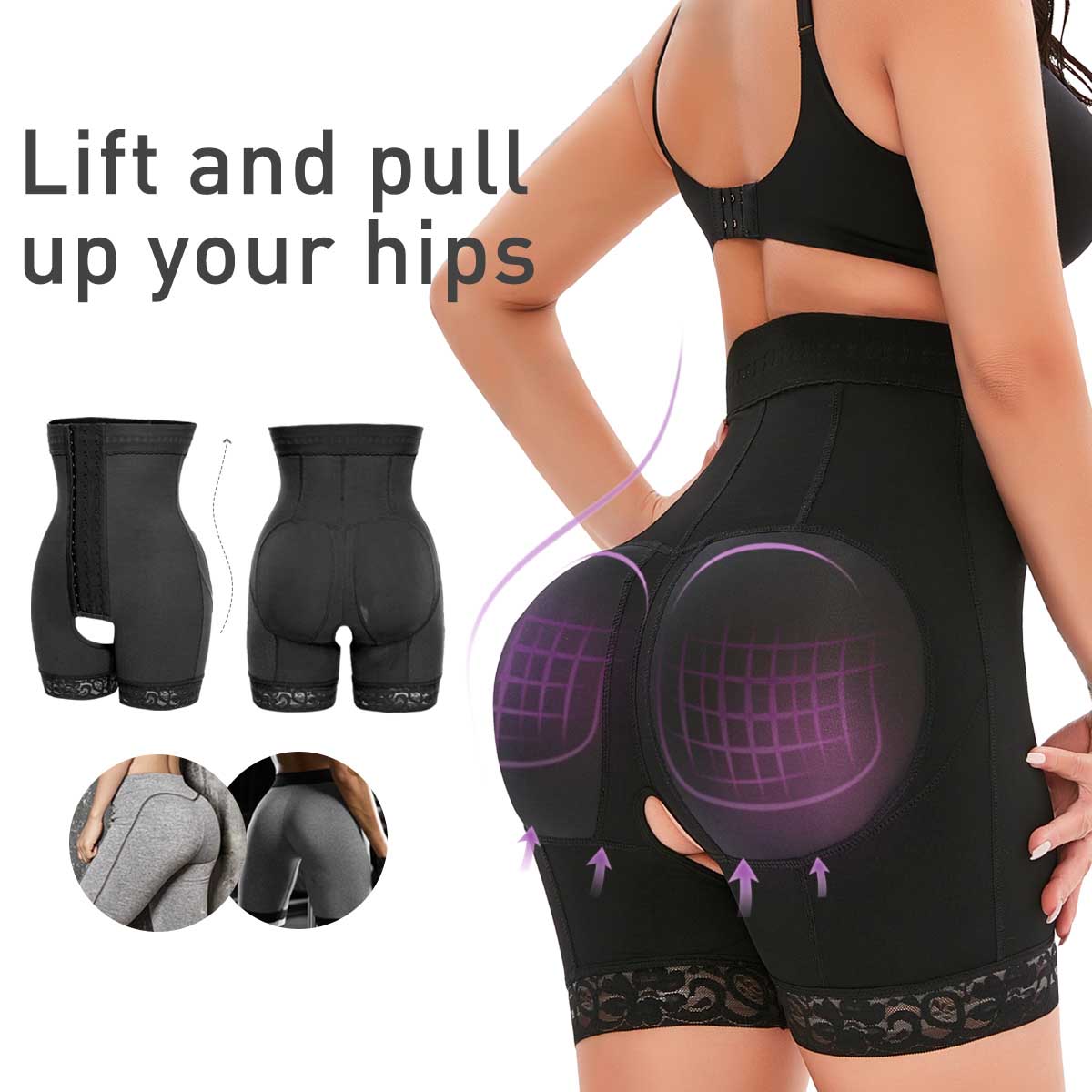 Boyshorts Hip Enhancer High Waist Shaper Panties model show