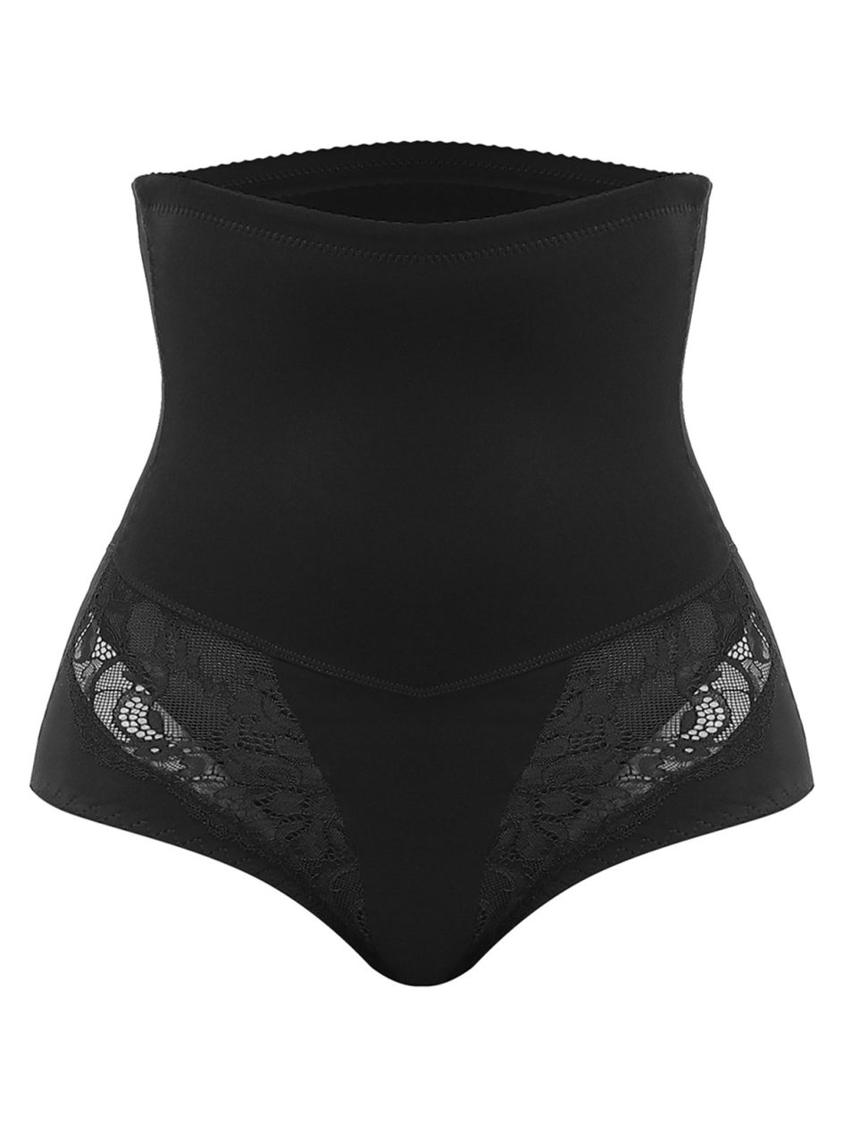 Cueca modeladora de cintura alta com renda