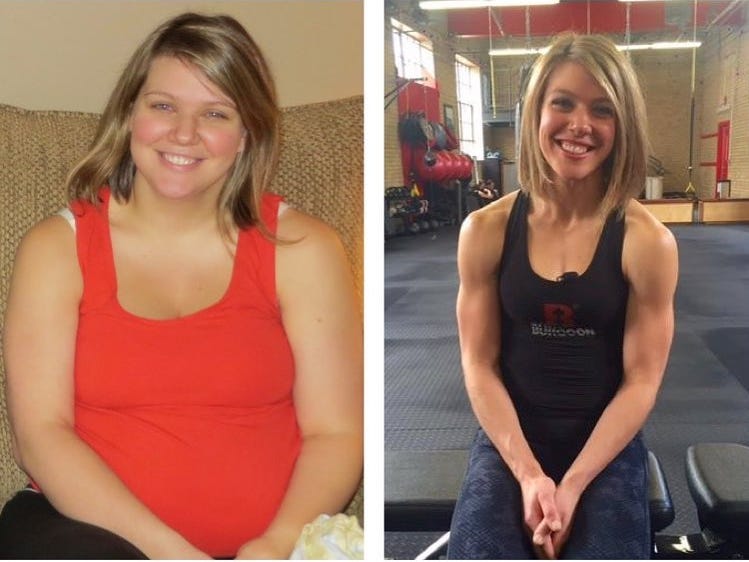 Fat loss plan table for obese people in the gym.