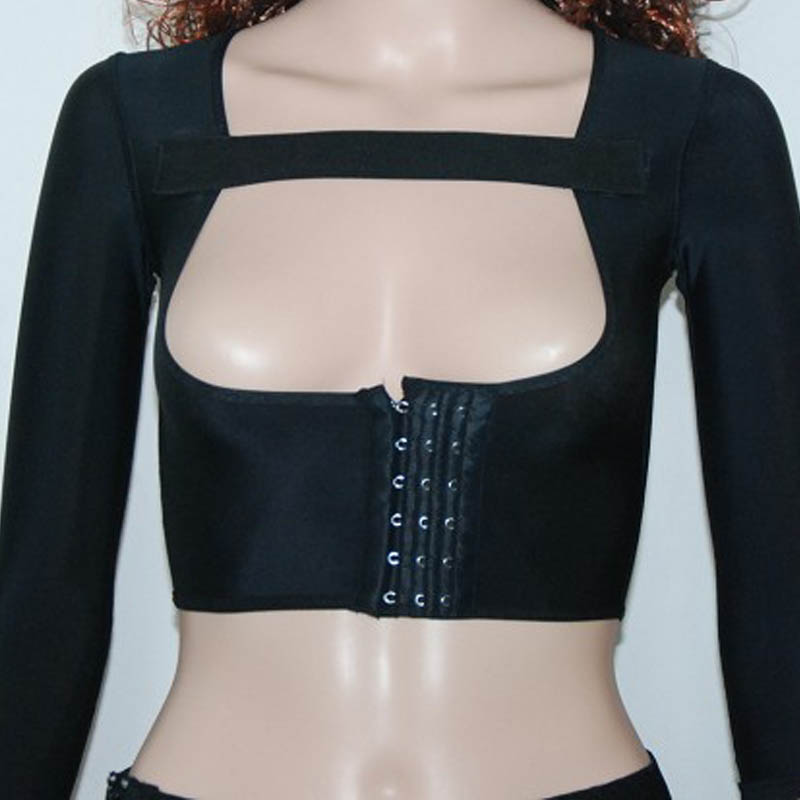 Black Sleeves Posture Corrector Vest Shapewear MH1846 - alternate view