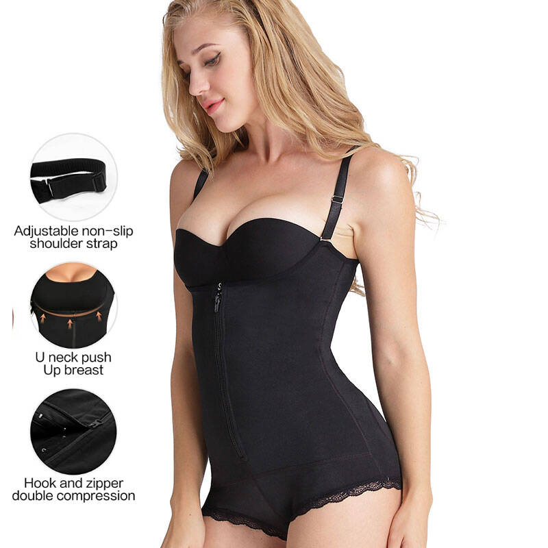 Zipper Tummy Control Bodysuit Postpartum MH1307