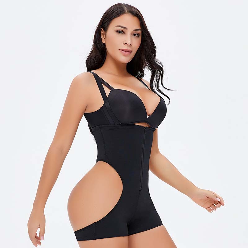 Wholesale Butt Lifter Tummy Control Zip Up Full Body Shaper - MHW100026B