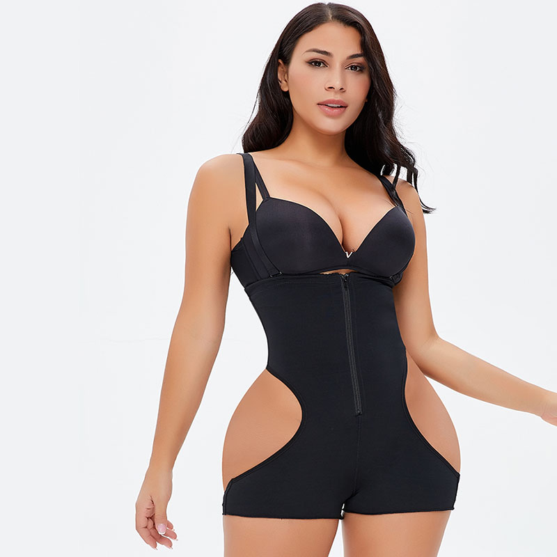 Wholesale Butt Lifter Tummy Control Zip Up Full Body Shaper – MHW100026B - alternate view