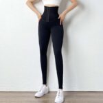 Wholesale High Waisted Black Leggings Body Shaper Pants MH133566B