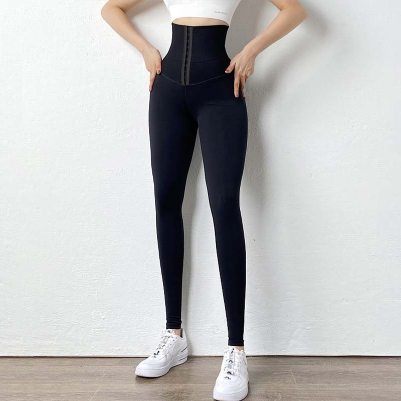 Wholesale High Waisted Black Leggings Body Shaper Pants MH133566B