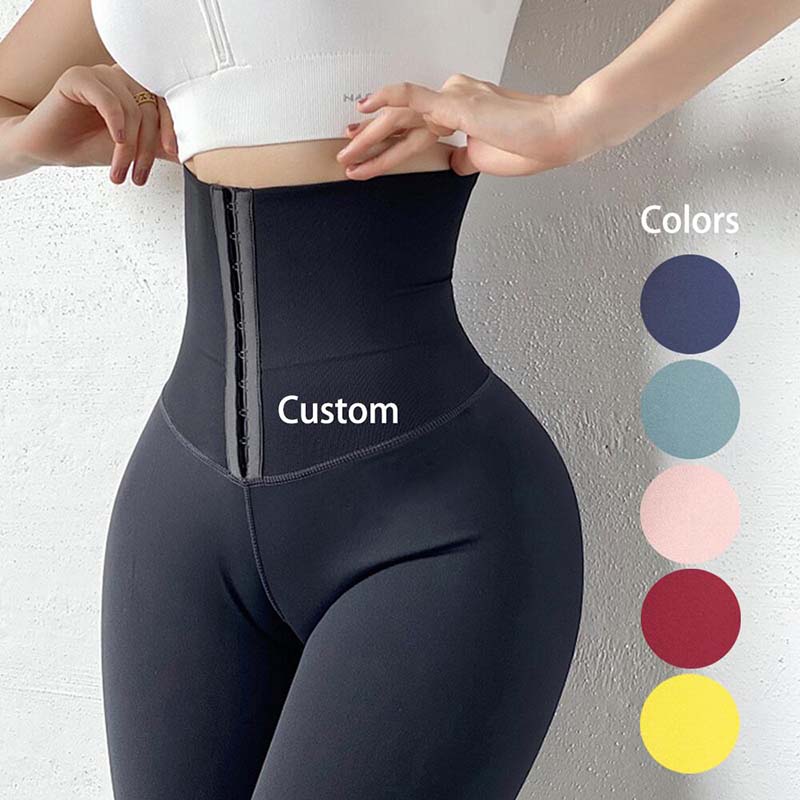 Wholesale High Waisted Black Leggings Body Shaper Pants MH133566B