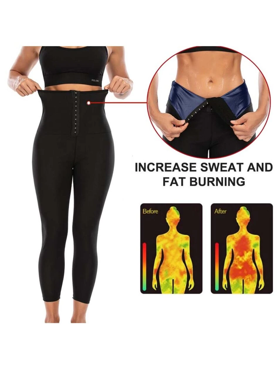 3-Row Hook Waist Trainer Sauna Pants