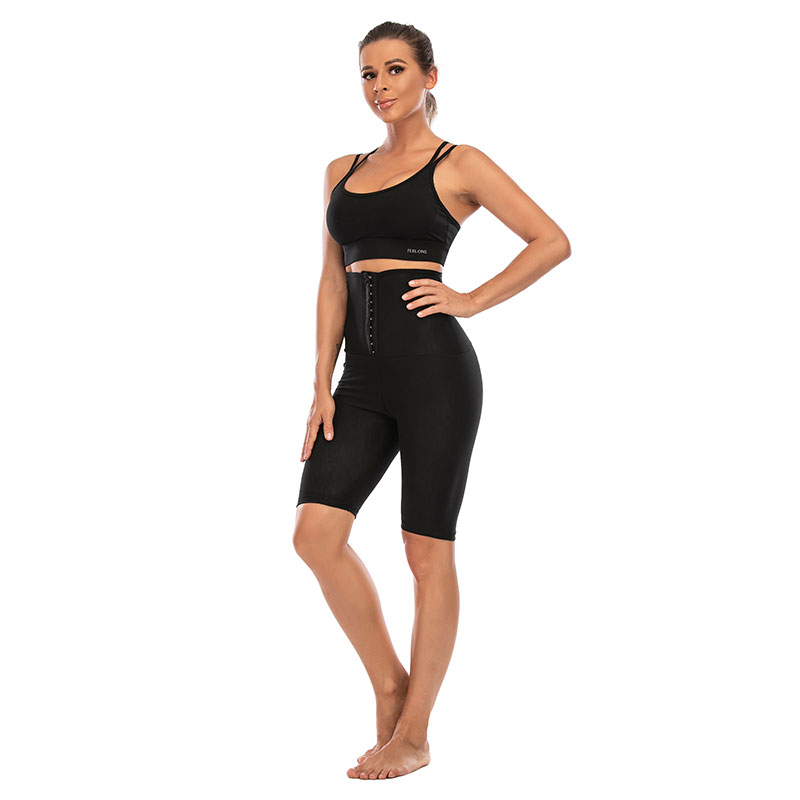 Hook-Eye Waist Trainer Leggings Short Summer Body Shaper Yoga Pants MHW100254