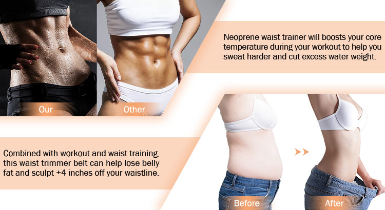 Neoprene Waist Trainer for Women 3 Straps Tummy Control Workout Corset