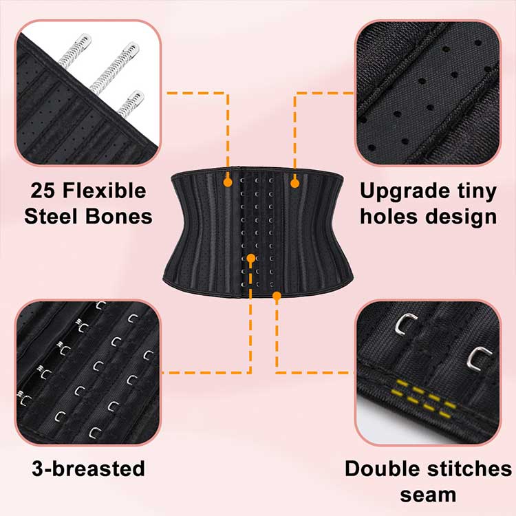 Best Short Torso Waist Trainer Corset Hourglass Body Shaper MHW100511