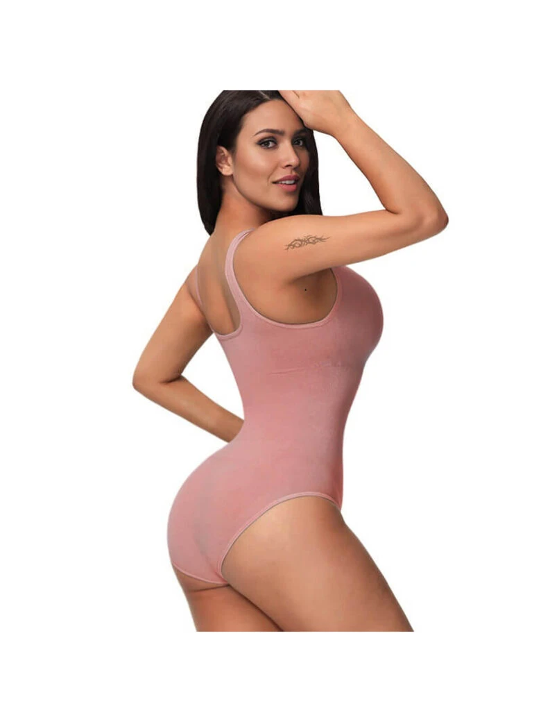 Seamless Tummy Control Thong Bodysuit with Built-In Bra - alternate view
