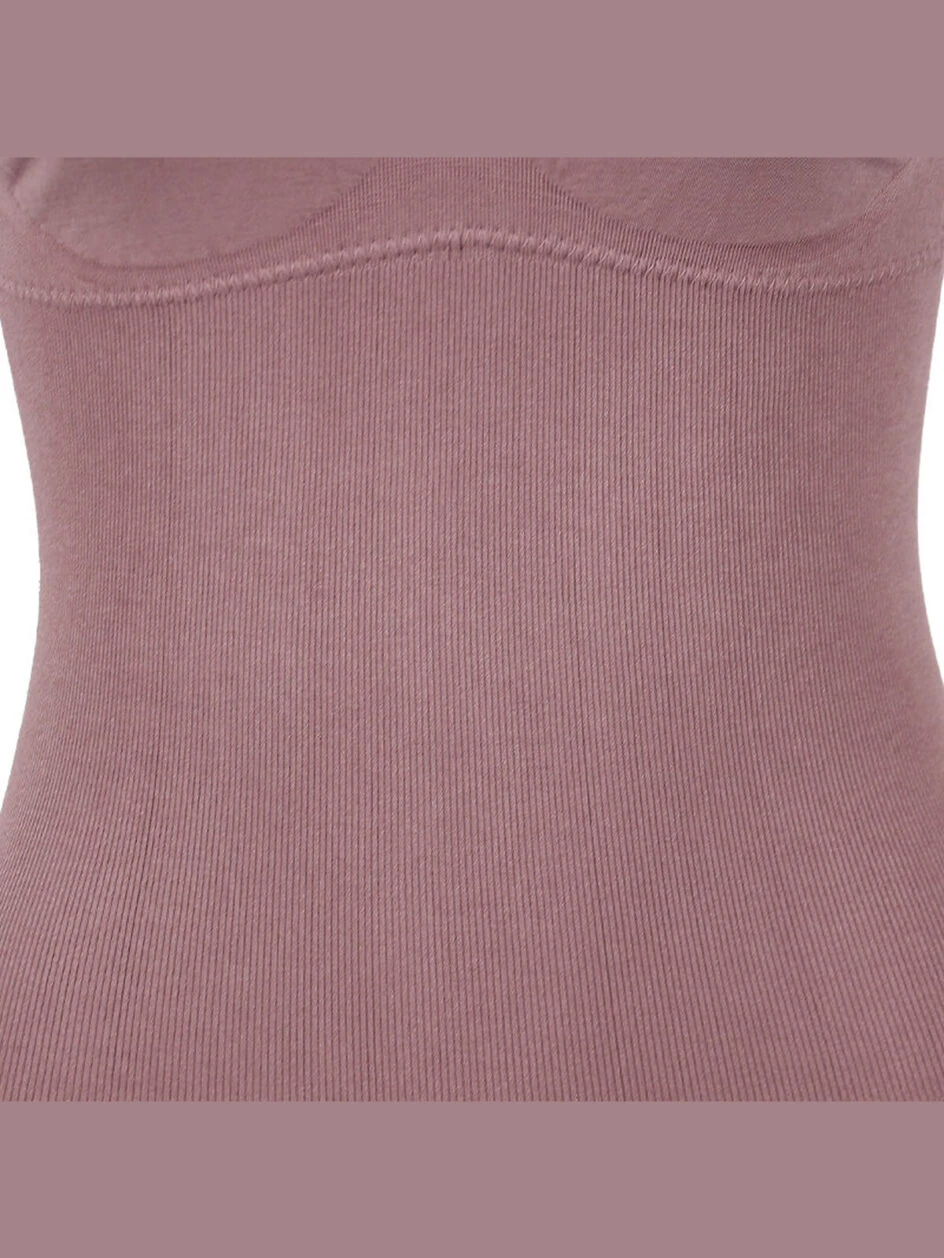 Seamless Tummy Control Thong Bodysuit with Built-In Bra