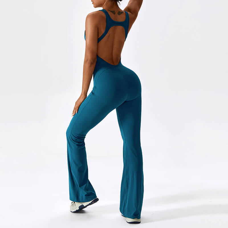 Wholesale Flare Long Bodysuit Dancewear Jumpsuit with Chest Pad – MH133788