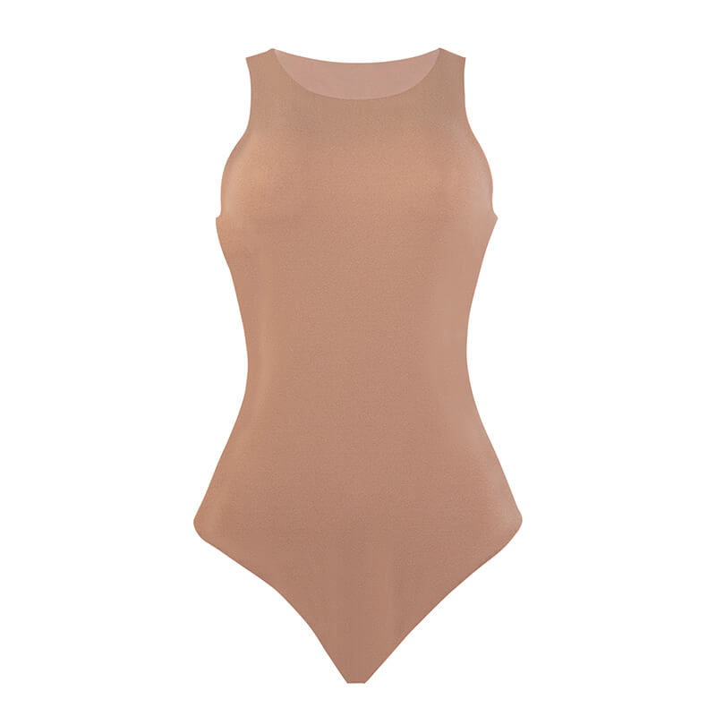Black Crew Neck Sleeveless Bodysuit MT000302B