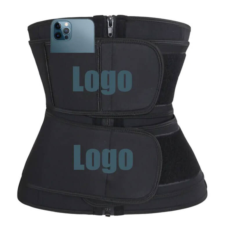 Double Belts Neoprene Waist Trainer With Phone Pocket  - MH1755SP