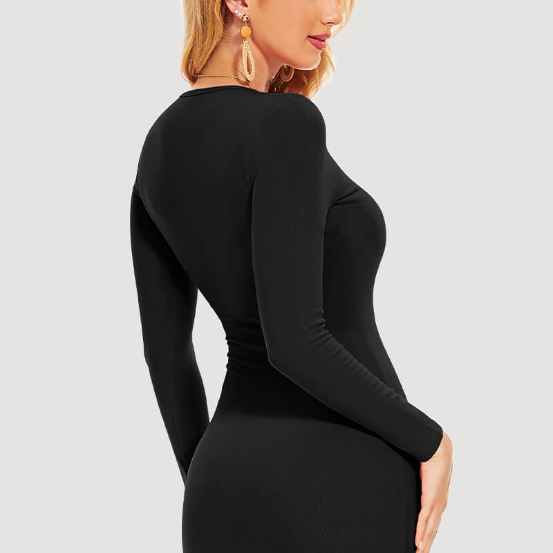 Wholesale Bodycon Maxi Built in Bra Women Lounge Dresses, Black, MT000343