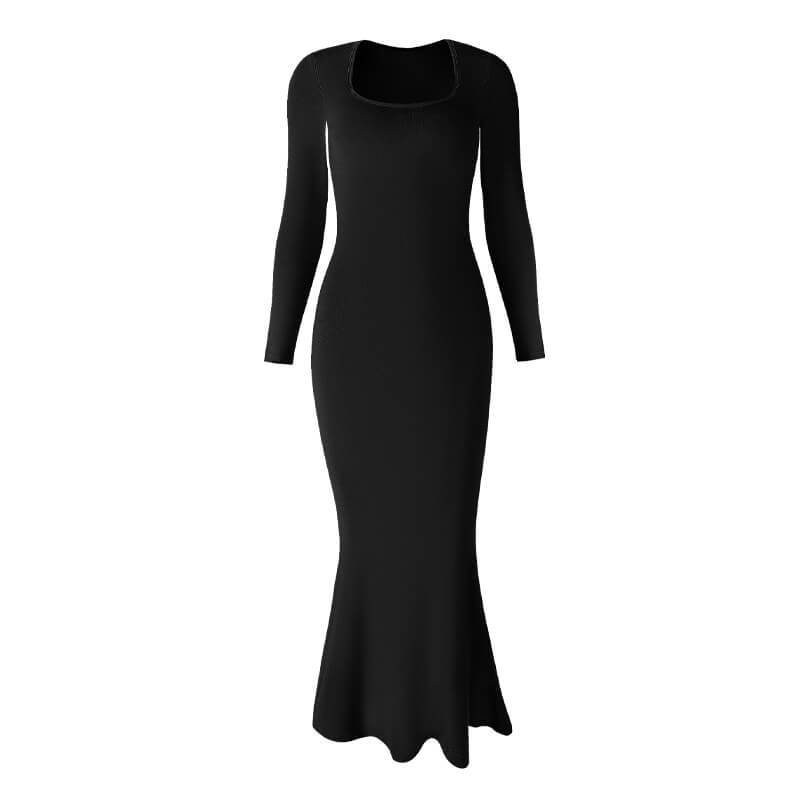 Wholesale Bodycon Maxi Built in Bra Women Lounge Dresses, Black, MT000343 - alternate view