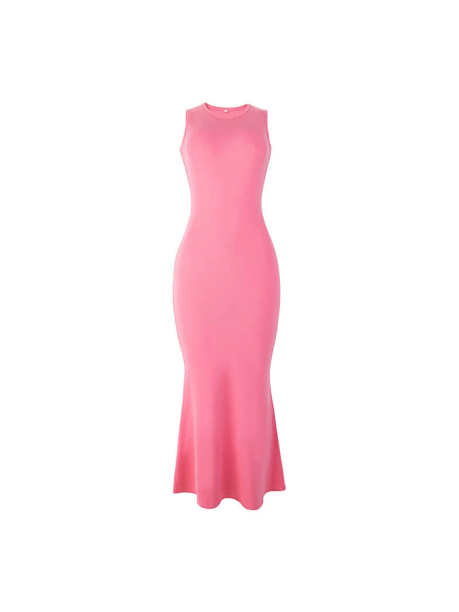 Bodycon Maxi Built in Bra Women Lounge Dresses, Pink, MT000347P – Gallery