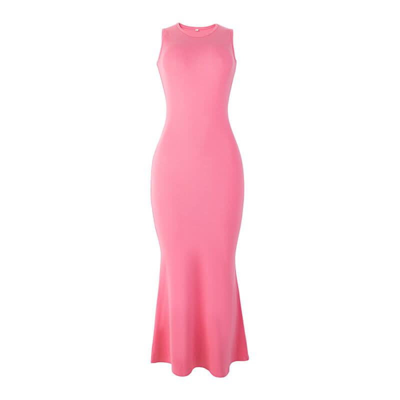 Wholesale Bodycon Maxi Built in Bra Women Lounge Dresses, Pink, MT000347P