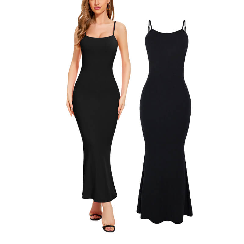 Wholesale Lounge Dress Soft Lounge Long Slip Dress in Black – MT000298B