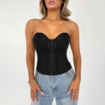 Wholesale Lace Corset Top Black Bustier Corset  For Women MHW100763B