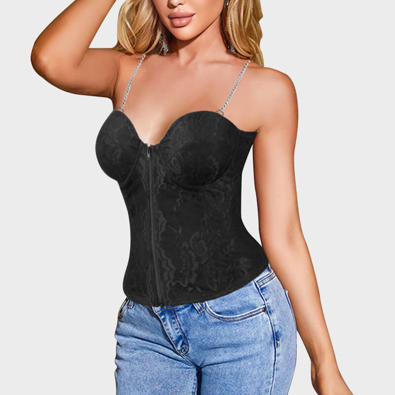 Wholesale Lace Corset Top Black Bustier Corset  For Women MHW100763B