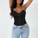 Wholesale Lace Corset Top Black Bustier Corset  For Women MHW100763B
