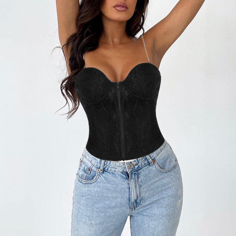 Wholesale Lace Corset Top Black Bustier Corset  For Women MHW100763B