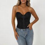 Wholesale Lace Corset Top Black Bustier Corset  For Women MHW100763B