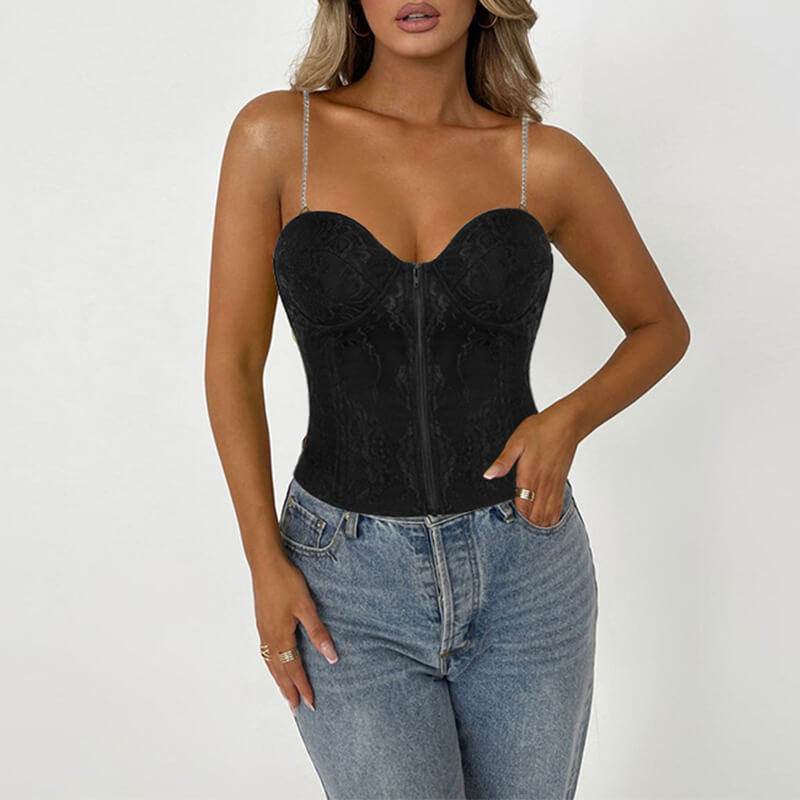 Wholesale Lace Corset Top Black Bustier Corset  For Women MHW100763B